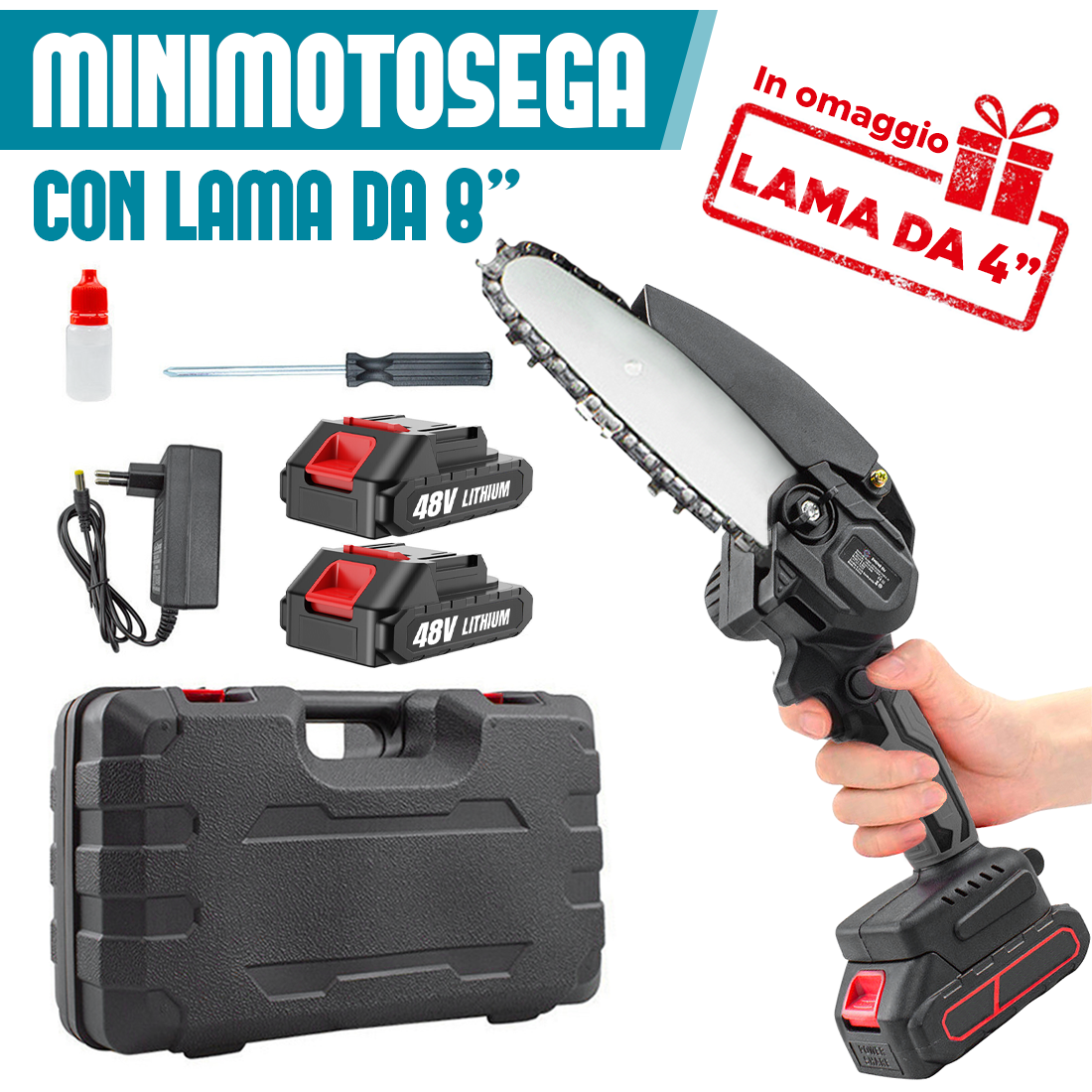 Mini motosega a batteria